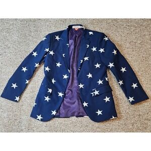 OppoSuits Navy Blue Blazer Jacket with White Stars EU46/UK36‎ - USA